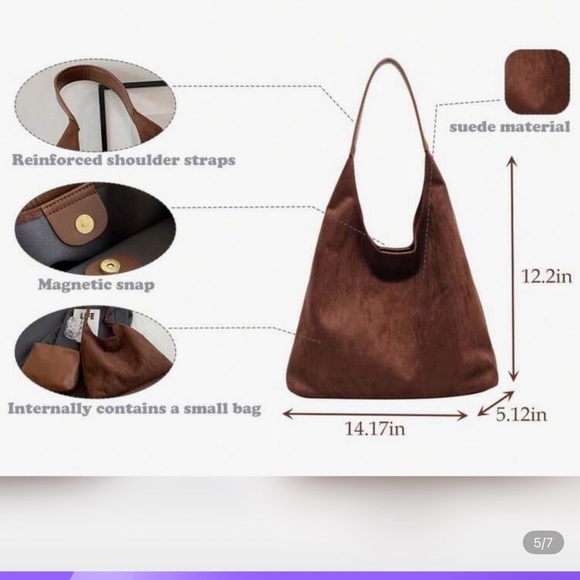Brown Suede Tote - Picture 2 of 5